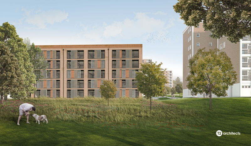 Winnall Flats Block A - CGI